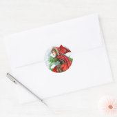 Wintervrienden - Kardinaal Vogelmeisje Stickers (Envelop)
