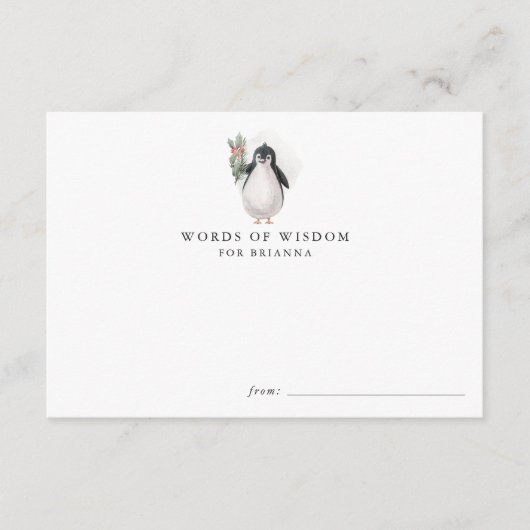 Wintervrienden | Kerst Baby shower Advies Kaart (Voorkant)