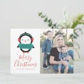 Wintervrienden | Kerstkaart met pinguïn (Staand voorkant)