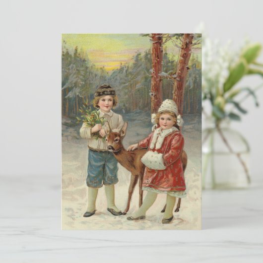 Wintervrienden | Vintage kerst (Staand voorkant)