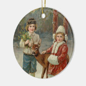 Wintervrienden | Vintage kerst Keramisch Ornament (Links)