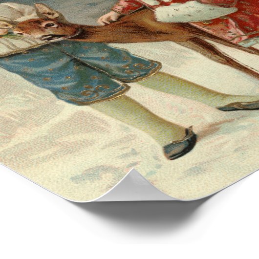 Wintervrienden | Vintage kerst Poster (Hoek)