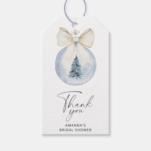 Wintervrijgezellenfeest dank u label cadeaulabel (Voorkant)