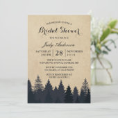 WinterVrijgezellenfeest | Rustic Kraft Pine Trees Kaart (Staand voorkant)
