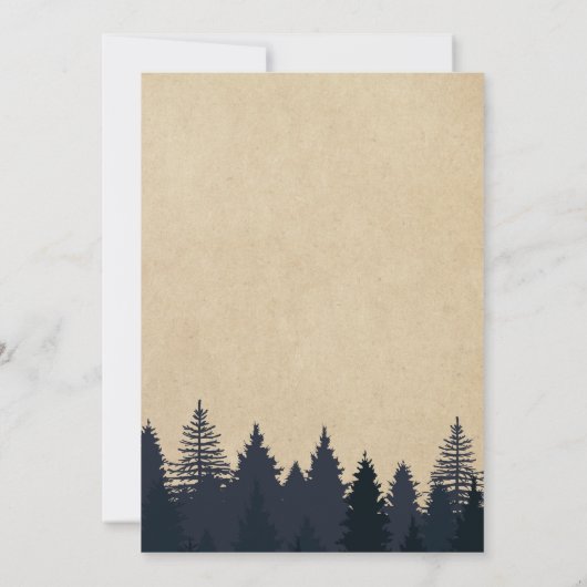 WinterVrijgezellenfeest | Rustic Kraft Pine Trees Kaart (Achterkant)