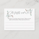 WinterVrijgezellenfeest Twee waarheden en een spel Informatiekaartje (Voorkant)