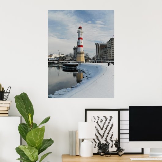 Wintervuurtoren Poster (Thuiskantoor)