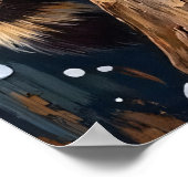 Winterwachter: Wasbeer op de stronk Poster (Hoek)