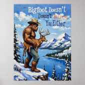Winterwake: het besneeuwde Uitzicht van Bigfoot Poster (Voorkant)