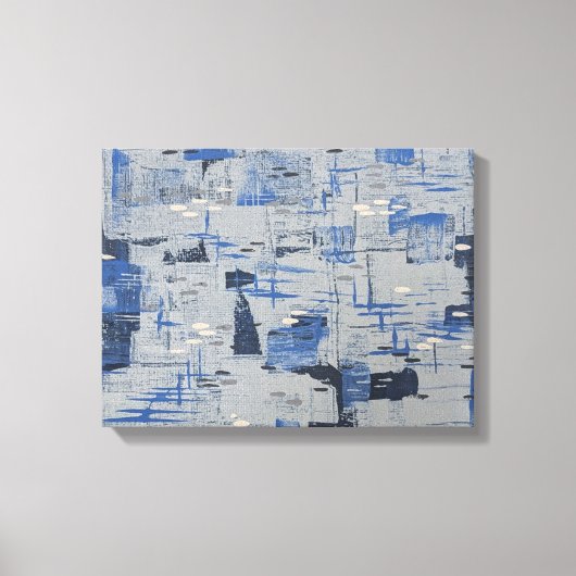 Winterwandeling. Abstract acryl. Storm in de winte Canvas Afdruk (Voorkant)