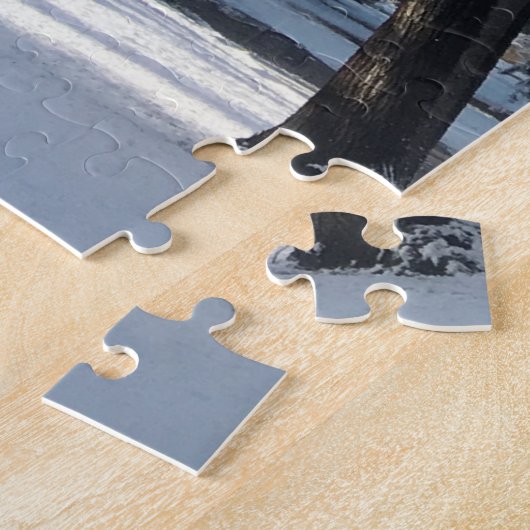 winterwandeling in het park legpuzzel (Zijkant)