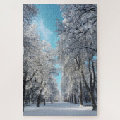 winterwandeling in het park legpuzzel (Verticaal)