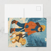 Winterwandeling met geleidehond - Briefkaart (Voorkant / Achterkant)