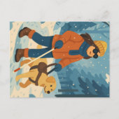 Winterwandeling met geleidehond - Briefkaart (Voorkant)