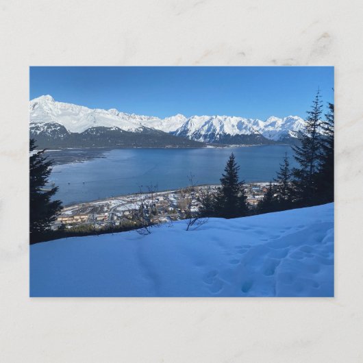 Winterwandeling met uitzicht op Seward Briefkaart (Voorkant)