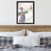 Winterwandeling met windmolen Canvas Print (Insitu (Slaapkamer))