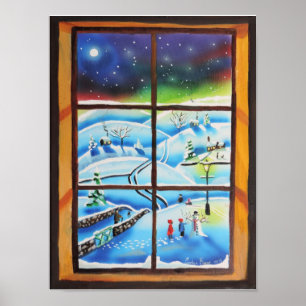 Winterwandschilderij Poster