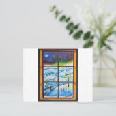 Winterwandschilderij van Gordon Bruce Briefkaart (Staand voorkant)