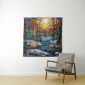 Winterwandtapijt van Glas in lood Wandkleed (In situ)