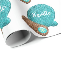 Winterwanten schattig sneeuwvlok blauw bruin wolle