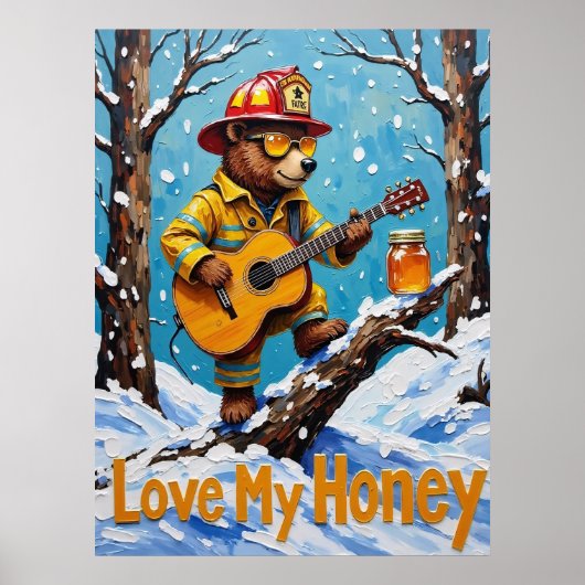 Winterwarmte: Beer's Honey Harmony Poster (Voorkant)