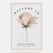 Winterwarmte Single Big Floral Wedding Welkom Acryl Bord (Voorkant)