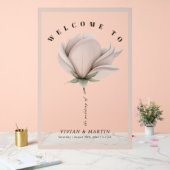 Winterwarmte Single Big Floral Wedding Welkom Acryl Bord (Huwelijk)