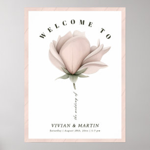 Winterwarmte Single Big Floral Wedding Welkom Poster