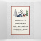 Winterwasbeer en bomen Kerstmis multi foto Drieluik Wenskaart (Binnenkant midden)