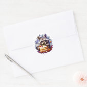 Winterwasbeer met een 1e verjaardagstaart ronde sticker (Envelop)