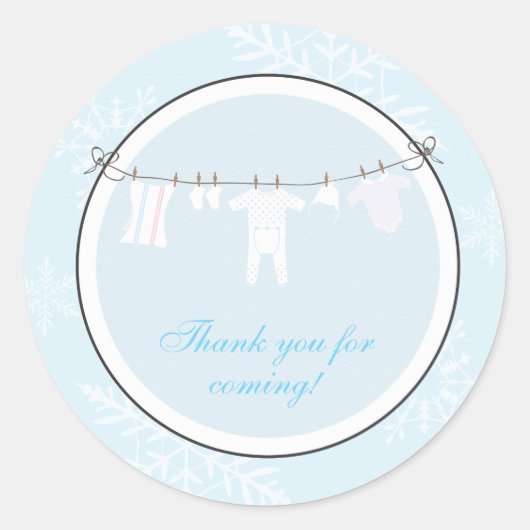 Winterwaslijn Favor Sticker of Adreslabel (Voorkant)