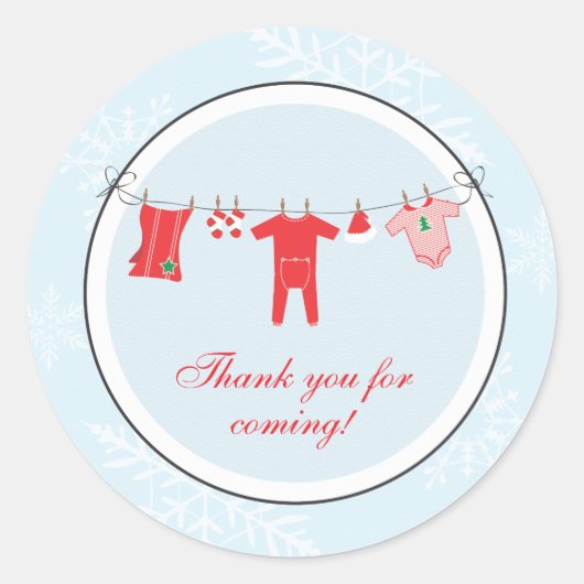 Winterwaslijn Favor Sticker of Adreslabel (Voorkant)