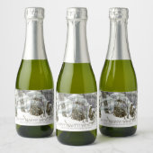 Winterwaterschilderij Sparkling Wijnetiket (Flessen)