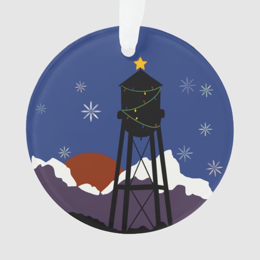 Winterwatertoren in 2021  ornament (voorkant)