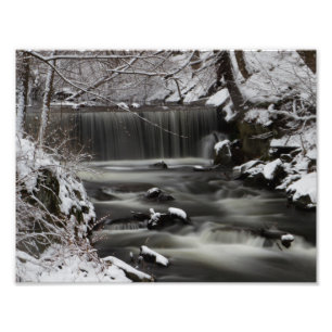 Winterwaterval Foto Afdruk
