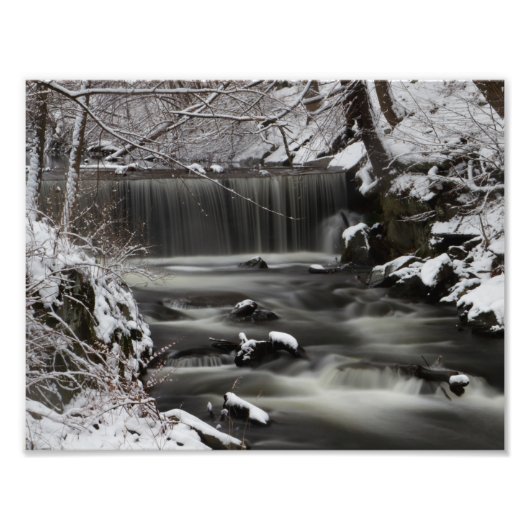 Winterwaterval Foto Afdruk (Voorkant)