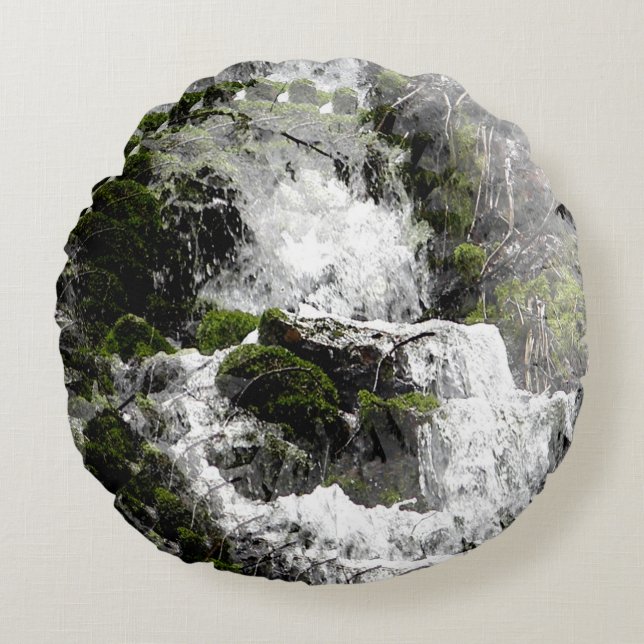 Winterwaterval...... Rond Kussen (Voorkant)