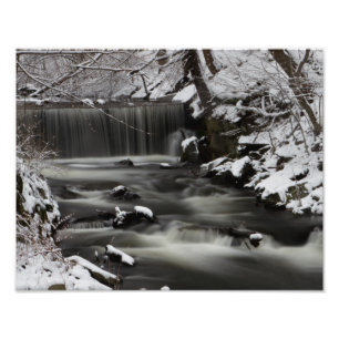 Winterwatervaldruk Foto Afdruk