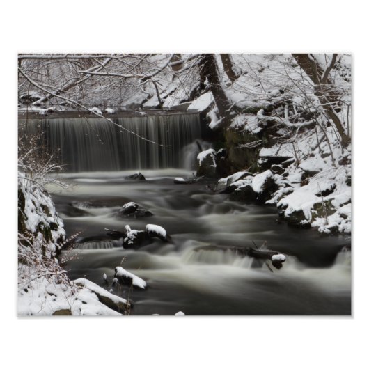 Winterwatervaldruk Foto Afdruk (Voorkant)