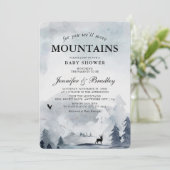 WinterWaterverf — Baby shower voor paren Kaart (Staand voorkant)