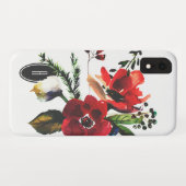 WinterWaterverf Elegant Floral Monogram Case-Mate iPhone Case (Achterkant (horizontaal))