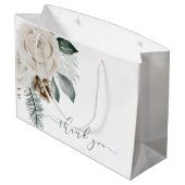 WinterWaterverf Floral Dank je cadeau Groot Cadeauzakje (Achterkant Gekanteld)