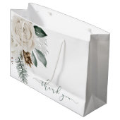 WinterWaterverf Floral Dank je cadeau Groot Cadeauzakje (Voorkant Gekanteld)