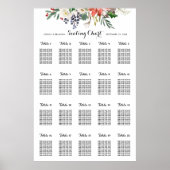 WinterWaterverf Floral Wedding Zitten op tafel Poster (Voorkant)
