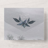 WinterWaterverf in één bruiloft All In One Uitnodiging (Achterkant)