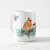 WinterWaterverf Kardinaal haar met Holly Koffiemok (Voorkant links)