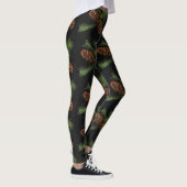 WinterWaterverf Pijnbomen op houtskool Leggings (Rechts)