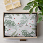 WinterWaterverf Pine Berry Holiday Garland Green Tissuepapier (Geschenk)