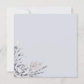 WinterWaterverf Pine Cone Floral Wreath Wedding Kaart (Achterkant)