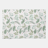 WinterWaterverf Rustic Holiday Garland Pine Red Theedoek (Horizontaal)